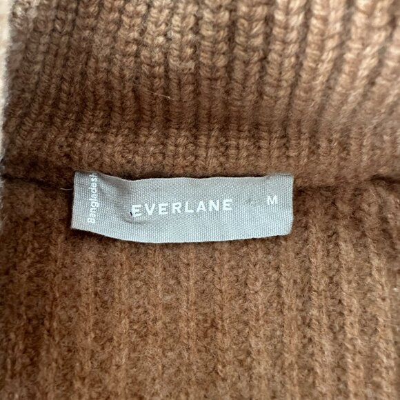 Everlane 100% Wool Half Zip Pullover Sweater Men's size MEDIUM Tan - Picture 3 of 7